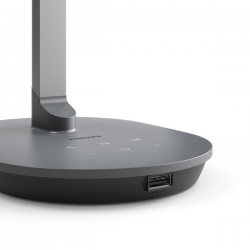 8719514443655 Lampka Biurkowa LED 12W 450lm 4000K USB Szara Sword Philips