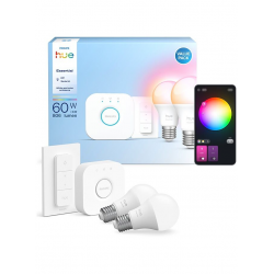 8721103103659 Podstawowy zestaw startowy: 2 inteligentne żarówki E27 (806 lm) + regulator przyciemniania PHILIPS HUE