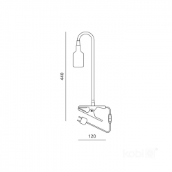 Lampka biurkowa PLANTY CLIP B 1xE27 czarna Kobi Design