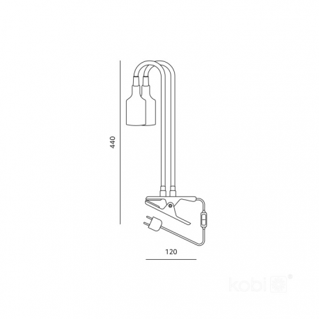 5907178003190 Lampka biurkowa PLANTY CLIP W DUO 2xE27 biała Kobi Design GROW