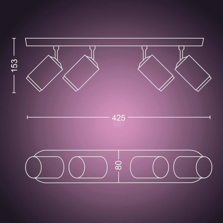 8720169319394 Poczwórne oświetlenie punktowe Fugato PHILIPS HUE