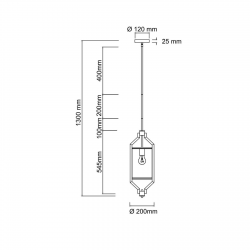 OR85860  Zundo Old Gold 20 KLASYCZNA LAMPA WISZĄCA Open Design Highlights