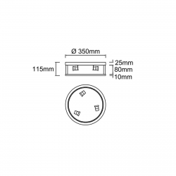 OR85792  Sandro PL Satin Nikiel 35 LAMPA SUFITOWA PLAFON Open Design Highlights