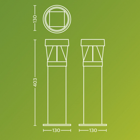 8720169386891 Lampa o kształcie słupka i oświetlenie przy ścieżkach Avery 1,8 W PHILIPS