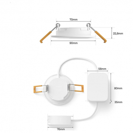 8721103109118 Wąska oprawa podtynkowa 90 mm PHILIPS HUE