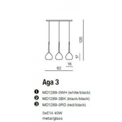 AGA 3 MD1289 3BK BLACK/BLACK LAMPA WISZĄCA AZZARDO