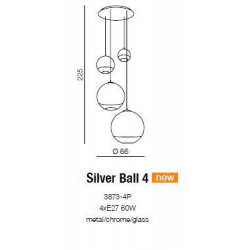 SILVER BALL 4 3873-4P LAMPA WISZĄCA AZZARDO