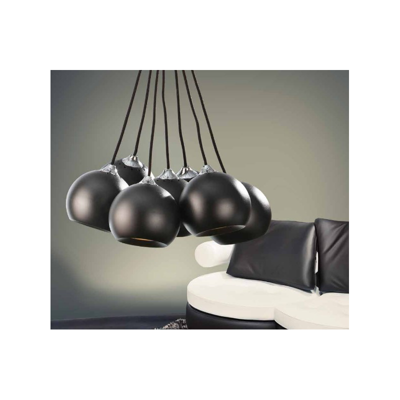 GULIA 7 LAMPA WISZĄCA AZZARDO FH5957-BJ-120 BLACK AZ0635