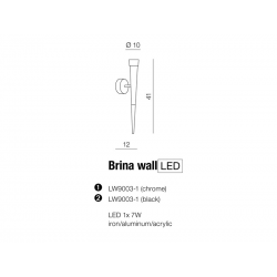 BRINA WALL LED LW9003-1 CHROM KINKIET AZZARDO