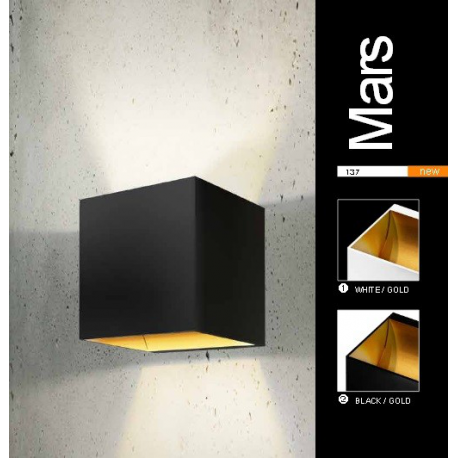 MARS WALL GM1109 BK/GO KINKIET AZZARDO