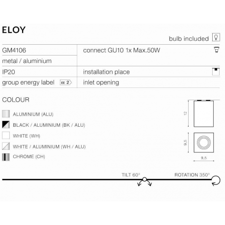 ELOY 1 GM4106 LAMPA NATYNKOWA AZZARDO CHROM