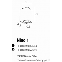 NINO 1 REFLEKTORKI POJEDYŃCZE AZZARDO FH31431S WH/CH