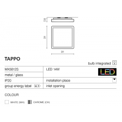 TAPPO MX5812S PLAFON LEDOWY AZZARDO CHROM AZ0754
