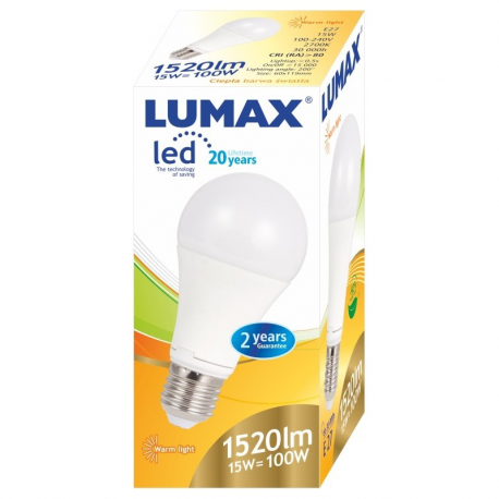 LUMAX LL084P A60 15W-100W E27 2700K ŻARÓWKA LED