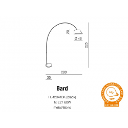 BARD LAMPA PODŁOGOWA FL-12041BK (BLACK) AZZARDO
