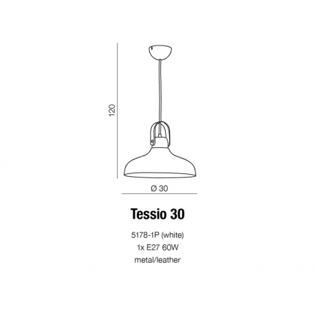 TESSIO 30 LAMPA WISZĄCA 5178-1P (WHITE) AZZARDO