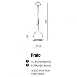 PRATO LAMPA WISZĄCA FLPR20WH (WHITE) AZZARDO