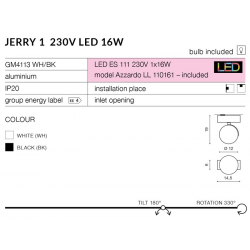 JERRY 1 230V LED GM4113 WH White REFLEKTOR AZZARDO