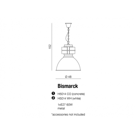 BISMARCK CONCRETE H5014 CO LAMPA WISZĄCA AZZARDO
