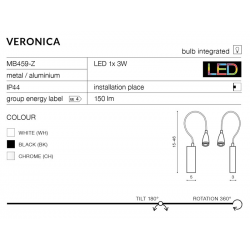 VERONICA WHITE MB459-Z-WH KINKIET LED AZZARDO