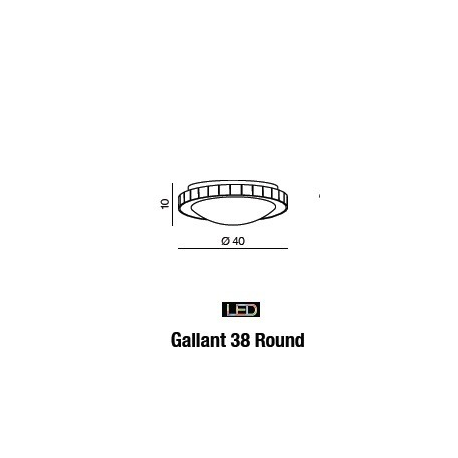 GALLANT 38 ROUND PLAFON LED 1557-M CHROM AZZARDO