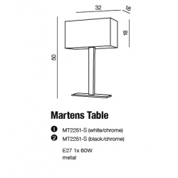 MARTENS LAMPKA STOŁOWA MT2251-S CZARNY/CHROM AZZARDO