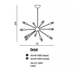 ORBIT LAMPA WISZĄCA 40446-18 BIAŁA AZZARDO
