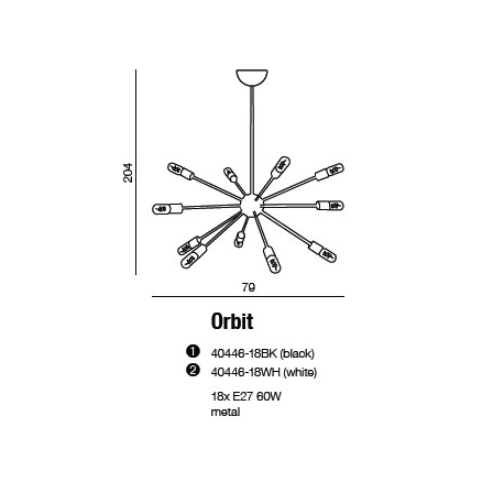 ORBIT LAMPA WISZĄCA 40446-18 BIAŁA AZZARDO