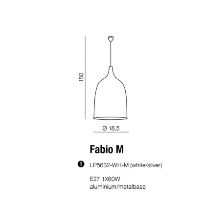 FABIO M LAMPA WISZĄCA AZZARDO LP5632-WH-M (WHITE)