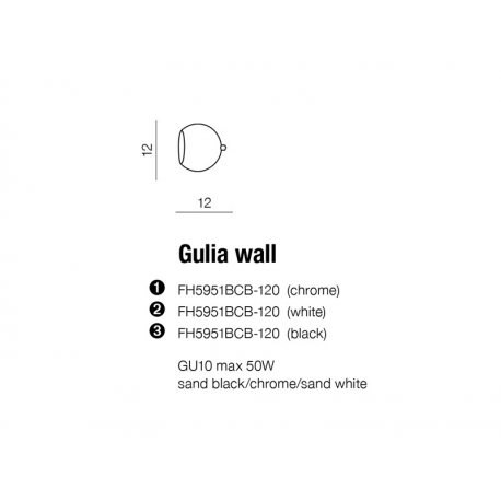 GULIA KINKIET FH5951BCB-120 CZARNY AZZARDO AZ1235