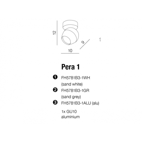 PERA 1 KINKIET FH5781B3-1GR GRAFIT AZZARDO