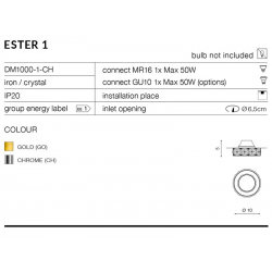 ESTER 1 OCZKO WPUSZCZANE DM1000-1-CH CHROM AZZARDO
