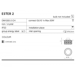 ESTER 2 OCZKO WPUSZCZANE DM1000-2-CH CHROM AZZARDO