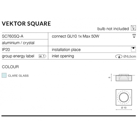 VEKTOR S OCZKO WPUSZCZANE SC760SQ-A AZZARDO