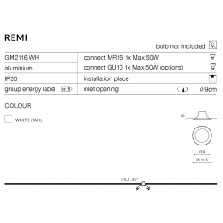 REMI OCZKO WPUSZCZANE GM2116 BIAŁE AZZARDO