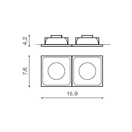PIO 2 OCZKA WPUSZCZANE GM2208 CZARNE AZZARDO