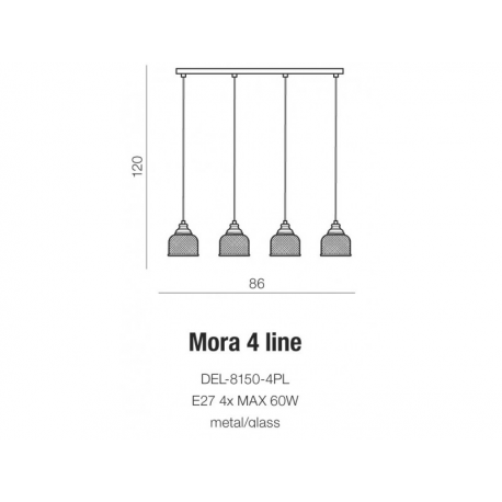 MORA 4 LINE DEL-8150-4PL LAMPA WISZĄCA AZZARDO