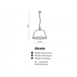 ALICANTE BLACK MD2361-M BK GR LAMPA WISZĄCA AZZARDO