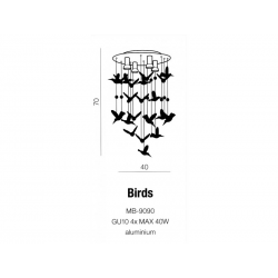 BIRDS MB-9090 PLAFON LAMPA NOWOCZESNA AZZARDO