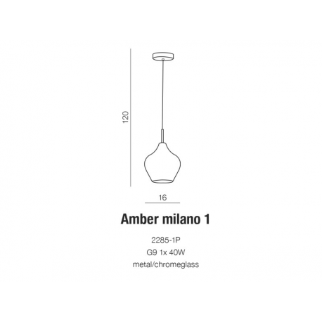 AMBER MILANO 1 2285-1P LAMPA WISZĄCA AZZARDO