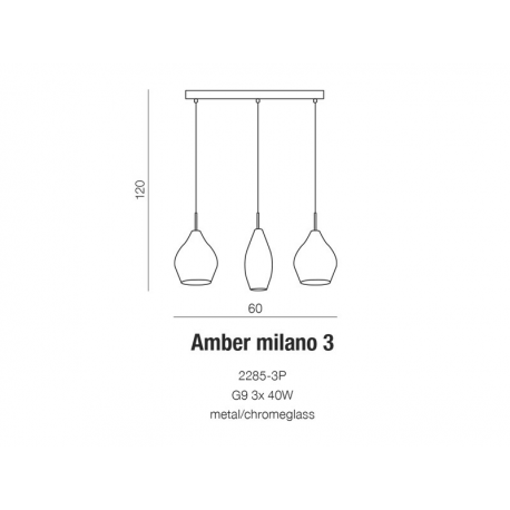 AMBER MILANO 3 2285-3P LAMPA WISZĄCA AZZARDO