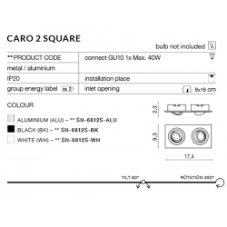 CARO 2S SN-6812S-ALU OPRAWA WPUSZCZANA W SUFIT AZZARDO