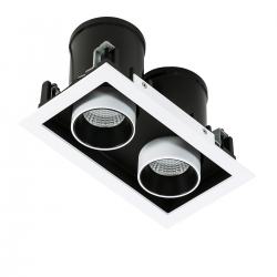 MERCANTA DOUBLE 4000K - OPRAWA SUFITOWA WPUSZCZANA GL7117-2/12W 4000K WH+BL ITALUX