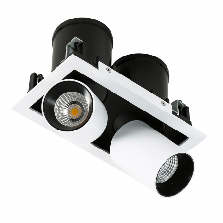 MERCANTA DOUBLE 4000K - OPRAWA SUFITOWA WPUSZCZANA GL7117-2/12W 4000K WH+BL ITALUX