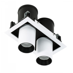 MERCANTA DOUBLE 4000K - OPRAWA SUFITOWA WPUSZCZANA GL7117-2/12W 4000K WH+BL ITALUX