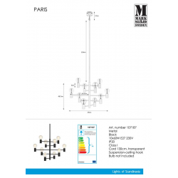 PARIS 107187 lampa Wisząca nowoczesna MARKSLOJD