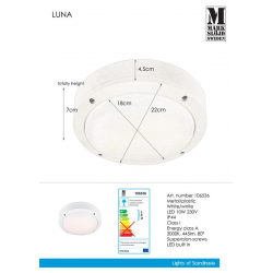 LUNA 106536 KINKIET PLAFON ogrodowy MARKSLOJD LED