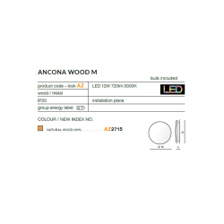 ANCONA WOOD M AZ2715 KINKIET LEDOWY AZZARDO