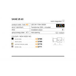 SANE FL 60 AZ2770 KINKIET LED ANTIQUE BRUSH AZZARDO