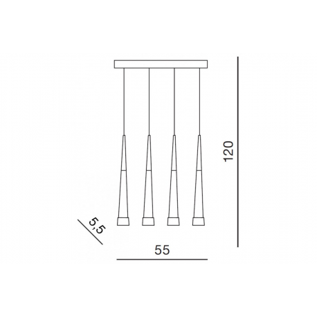 BRINA 4 LED AZ0955 LAMPA WISZĄCA AZZARDO LED 4 X 7W CZARNA